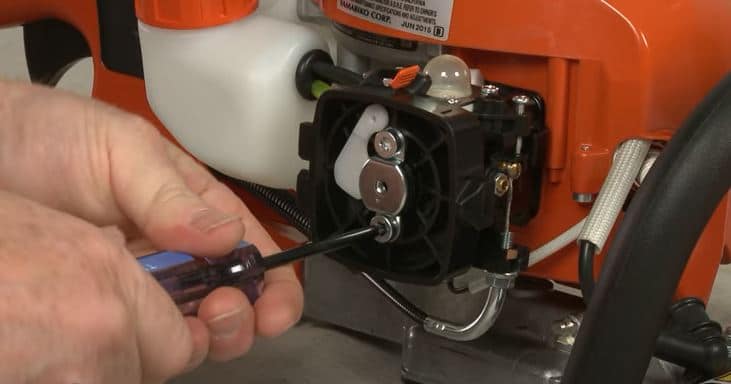 tighten loose fittings or screws of hedge trimmer
